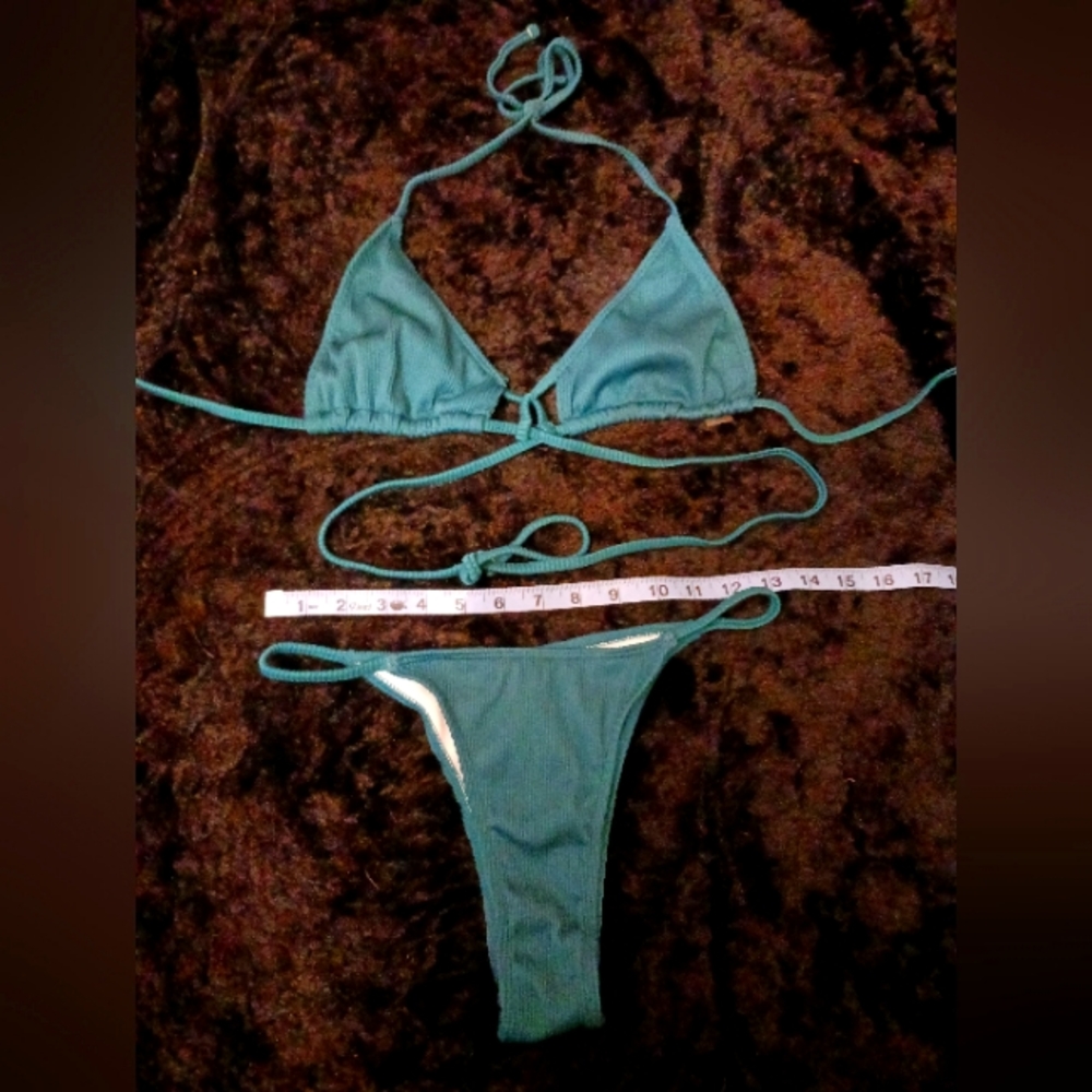Unbranded nwot bluish green string bikini size medium
